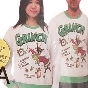 Grinch Adult Holiday Sweatshirt Unisex Medium NWT